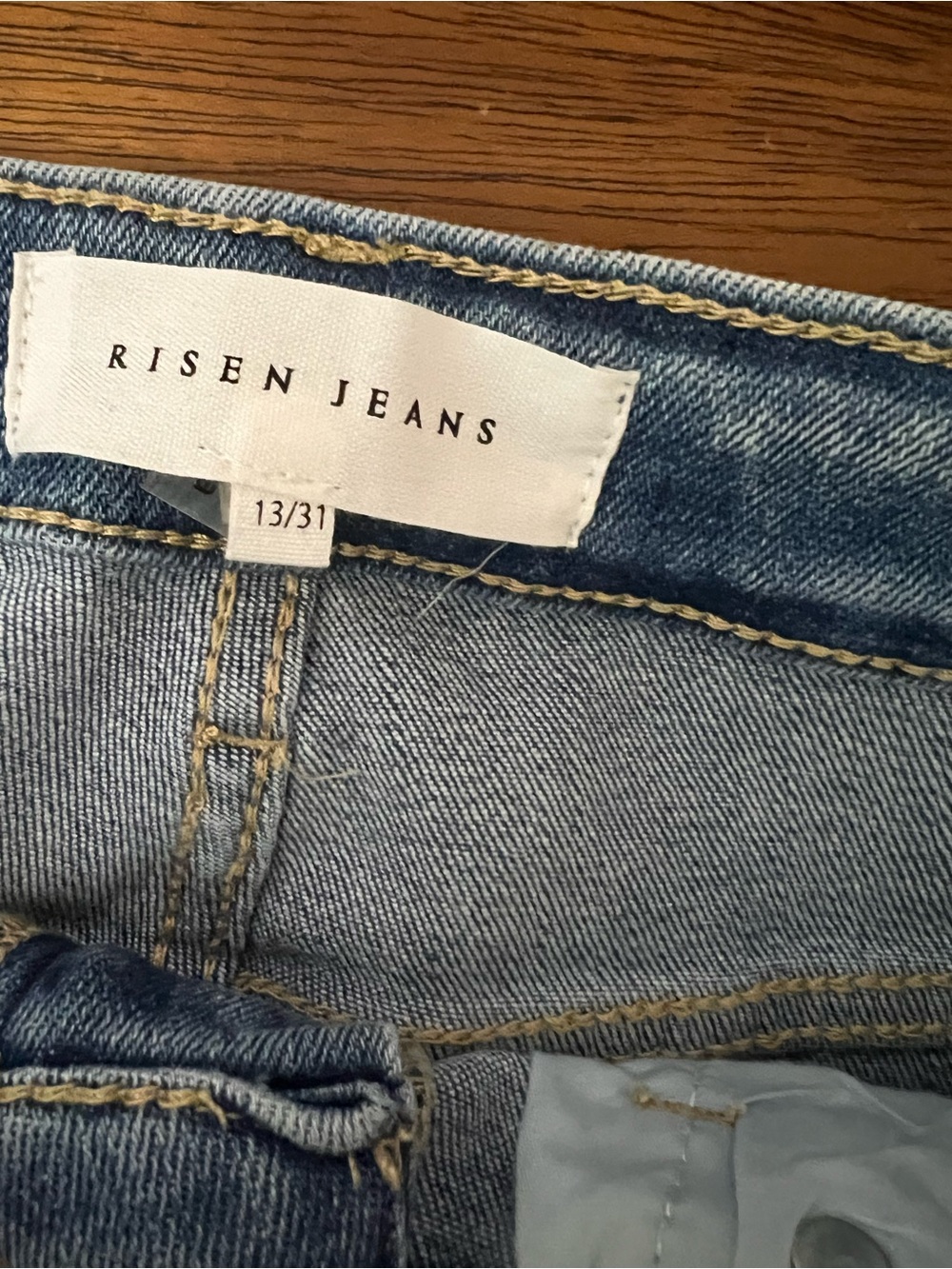 Light Blue Distressed Flare Jeans - Women's Wide Leg - Picture 6 of 7